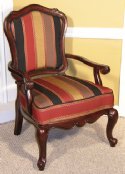 Cherry Multi Stripe Box Seat Accent Chair  