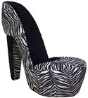 Diva Shoe Chair in Zebra Fabric ~ Full Size
